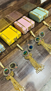 Indian Wedding Gift Box With Morpankh Ring And Key chain Brooch, Wedding Favour, Return Gift, Party Favour, Indian Decor, Welcome Gift